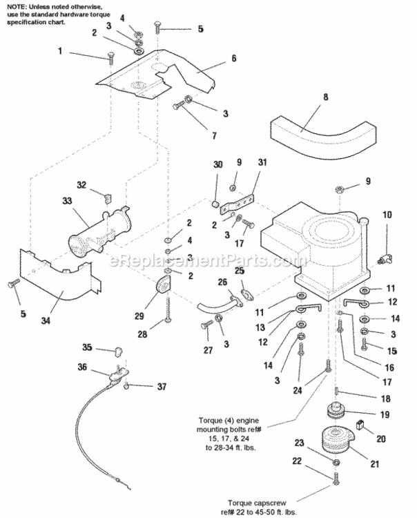 Engine Group - Briggs  Stratton Models Diagram and Parts List for 1693043  Simplicity Lawn Tractor