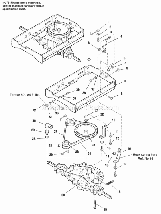 Transmission  Carrier - Gear Models Diagram and Parts List for 1693043  Simplicity Lawn Tractor