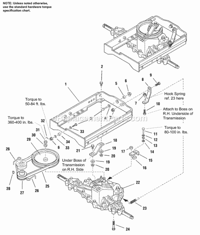 Transmission  Carrier - Hydro-Gear 311-0500 Models Diagram and Parts List for 1693047  Simplicity Lawn Tractor