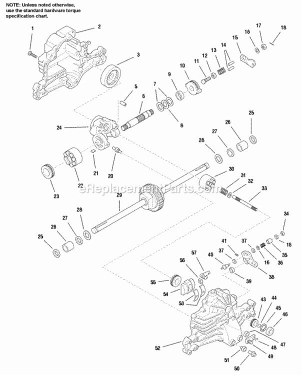 Transmission Service Parts - Hydro-Gear 311-0500 Models Diagram and Parts List for 1693047  Simplicity Lawn Tractor