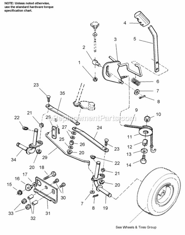 Steering  Lift Diagram and Parts List for 1693047  Simplicity Lawn Tractor