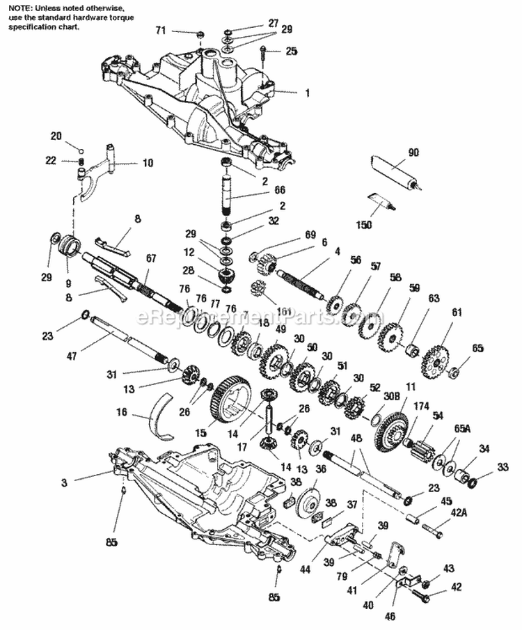 Transmission Service Parts - Peerless 915-016D Diagram and Parts List for 1692749  Simplicity Lawn Tractor