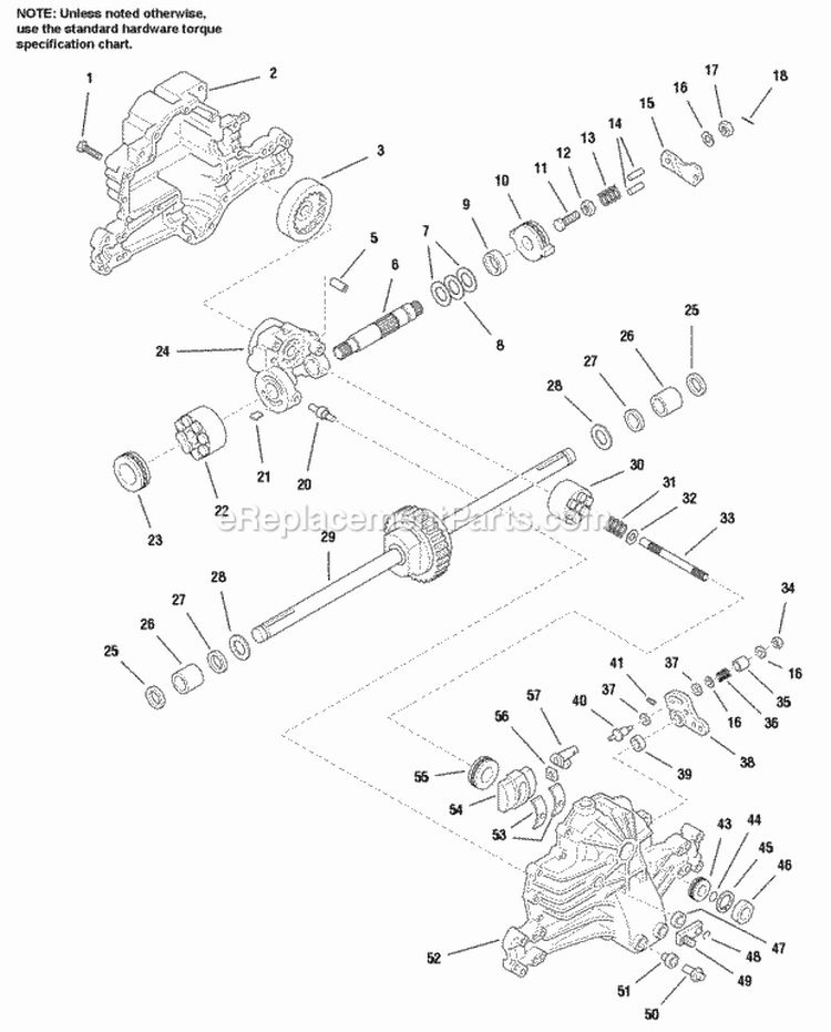 Transmission Service Parts - Hydro-Gear 311-0500 Models Diagram and Parts List for 1692751  Simplicity Lawn Tractor