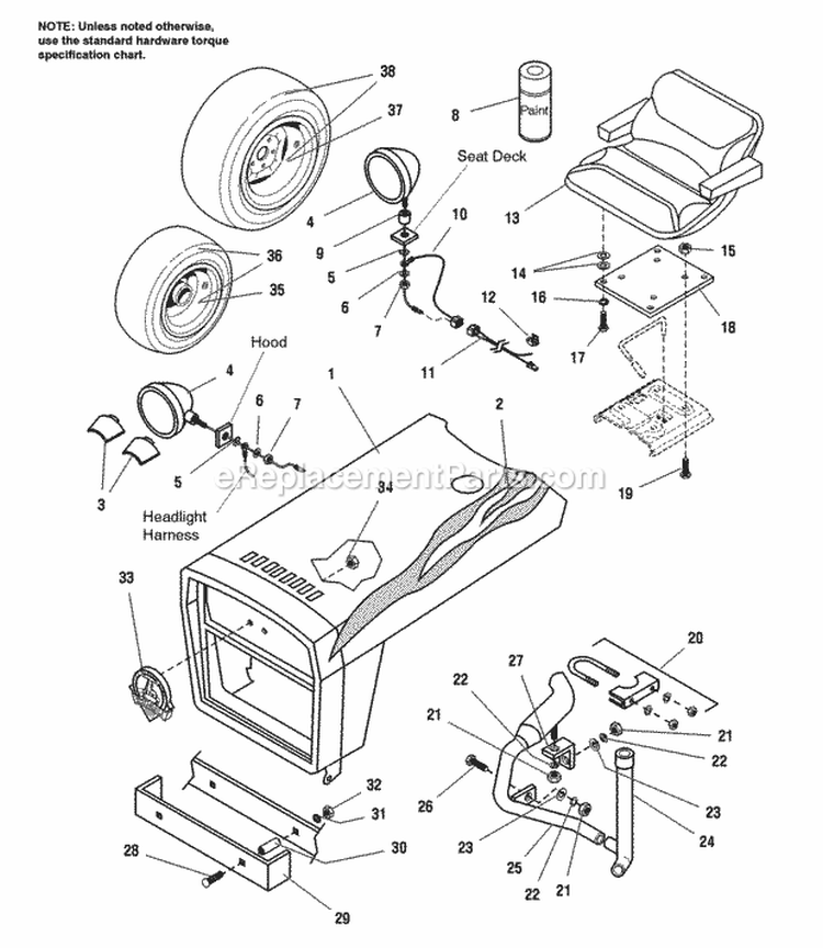 75Th Anniversary Specialty Parts Diagram and Parts List for 1692889  Simplicity Lawn Tractor