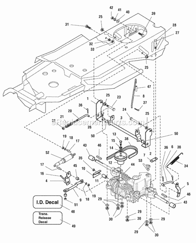 Transmission Group - Replacement Kit Tuff Torq K56 (1686786) Diagram and Parts List for 1692772  Simplicity Lawn Tractor