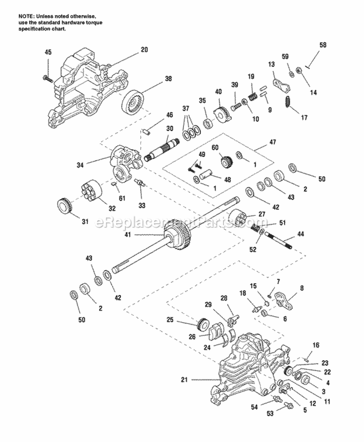 Hydrostatic Transaxle Service Parts - Hydro Gear Models 312-0800Ct Diagram and Parts List for 1692781  Simplicity Lawn Tractor