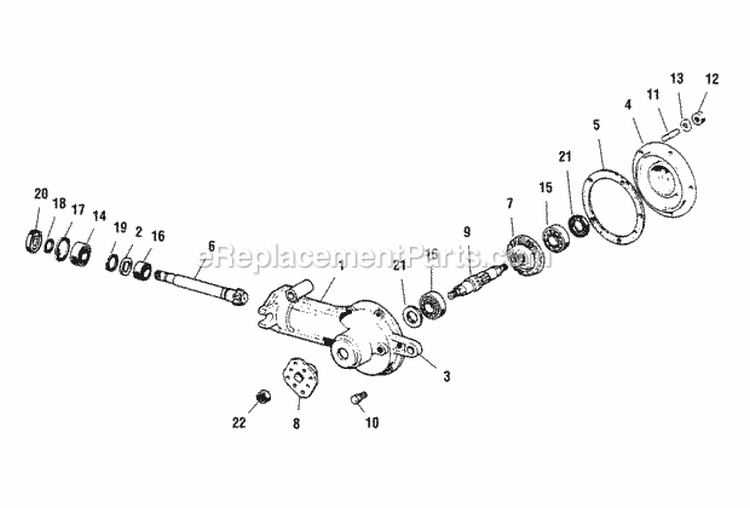 Tine Transmission Assembly Diagram and Parts List for 1693207  Simplicity Tiller