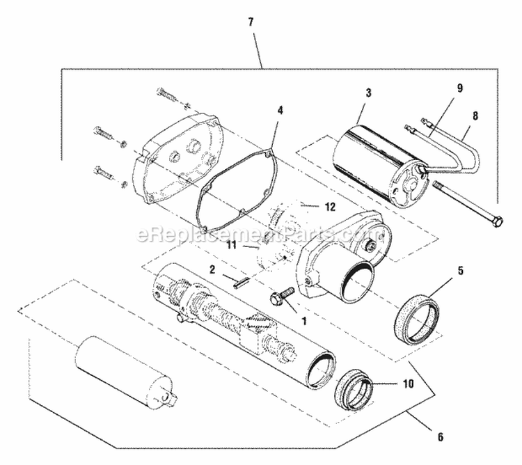 Service Parts - Electric Lift Mechanism Diagram and Parts List for 1693256  Simplicity Lawn Tractor