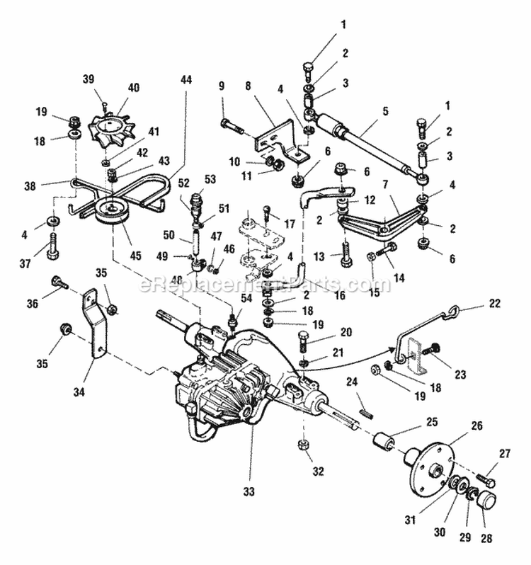Transmission - Drive Belt  Control Group Diagram and Parts List for 1693256  Simplicity Lawn Tractor