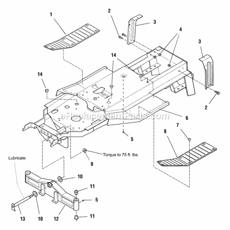 Frame  Front Axle Diagram and Parts List for 1693256  Simplicity Lawn Tractor