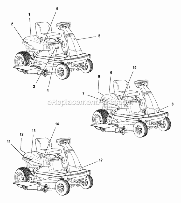 Decals - Brand  Models Diagram and Parts List for 1692898  Simplicity Lawn Tractor