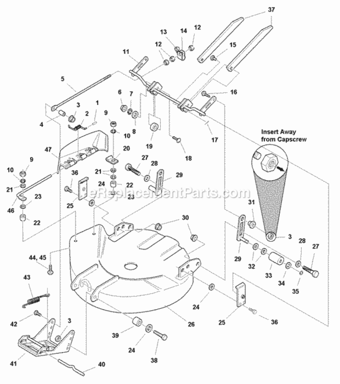 30 Mower Deck - Housing Hitch  Height Adjustment (984421) Diagram and Parts List for 1693316  Simplicity Lawn Tractor