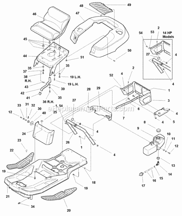 Frame  Fuel System Group (985223) Diagram and Parts List for 1693316  Simplicity Lawn Tractor