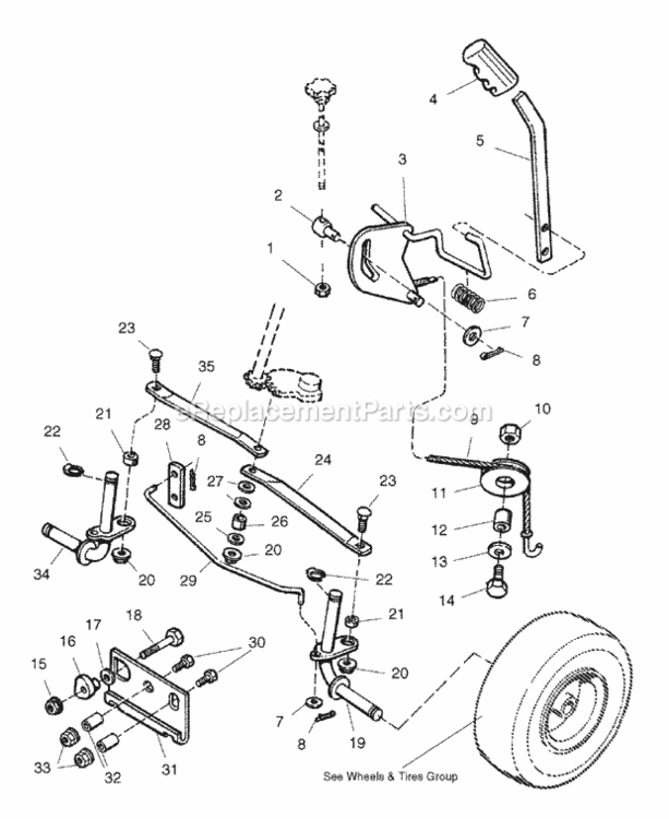 Steering  Lift Group (984685Sl) Diagram and Parts List for 1693317  Simplicity Lawn Tractor