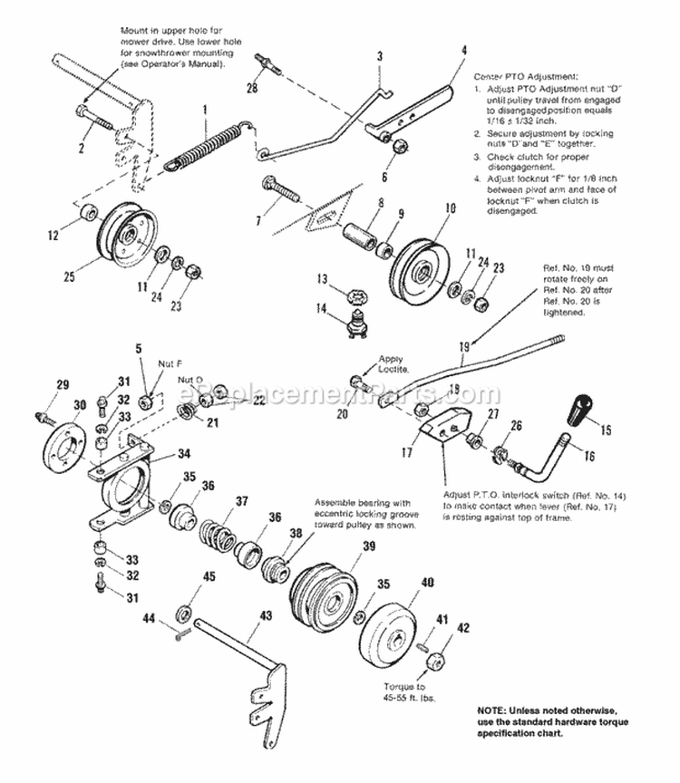 Pto Control  Cone Clutch Group Diagram and Parts List for 1692799  Simplicity Lawn Tractor