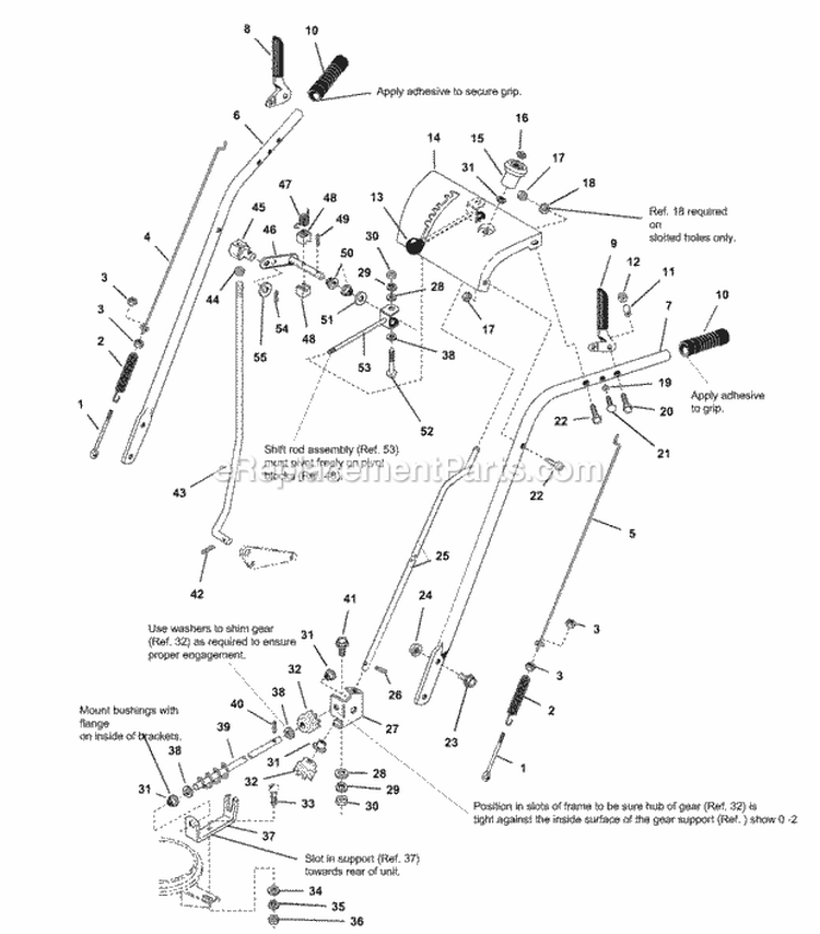 Handles And Controls (Early) Diagram and Parts List for 1692680  Simplicity Snow Blower