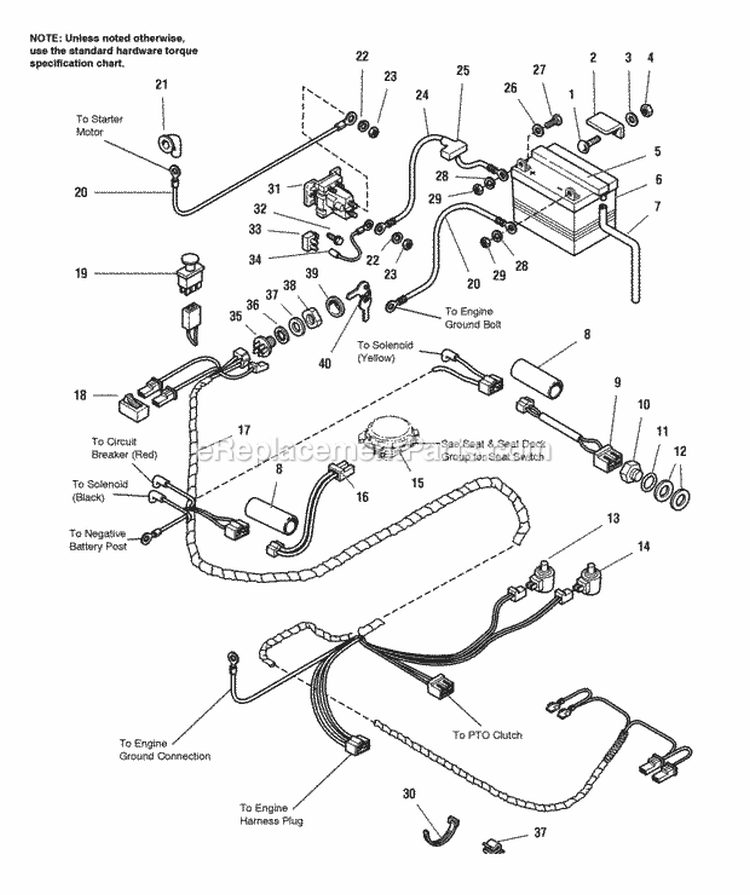 Electrical Group - Gear Models Diagram and Parts List for 1693074  Simplicity Lawn Tractor