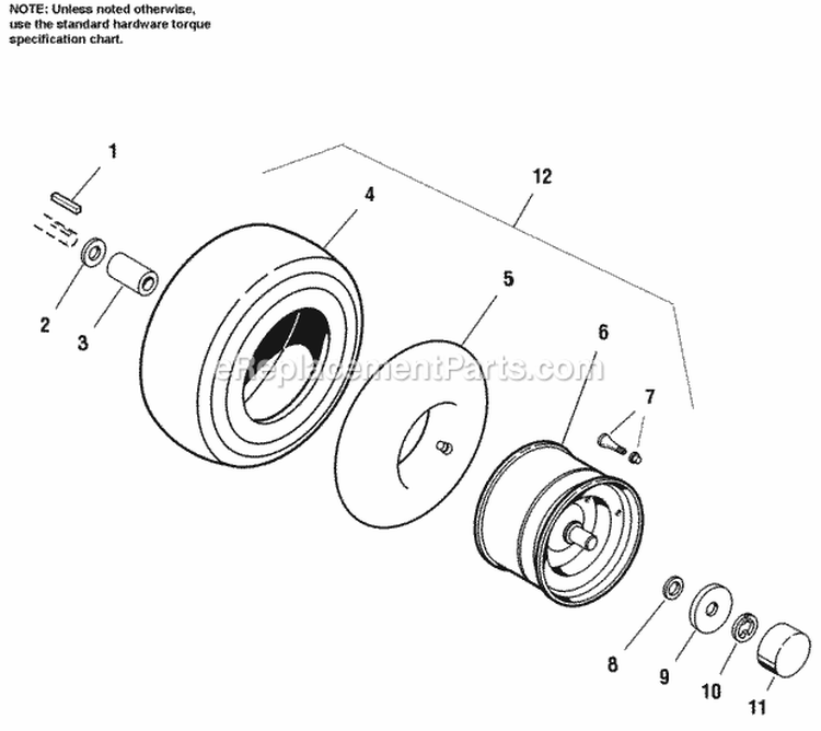 Rear Wheels  Tires Diagram and Parts List for 1693061  Simplicity Lawn Tractor