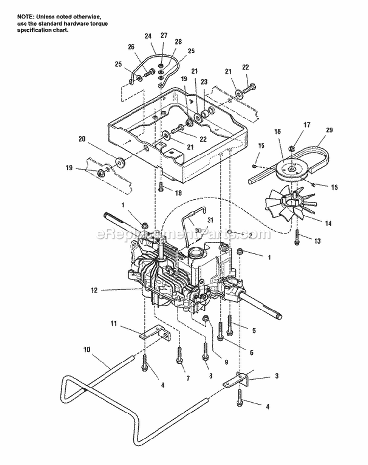 Transmission Belt  Carrier Group - Hydro Models Diagram and Parts List for 1693080  Simplicity Lawn Tractor