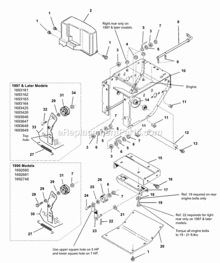 Frame Diagram and Parts List for 1692680  Simplicity Snow Blower