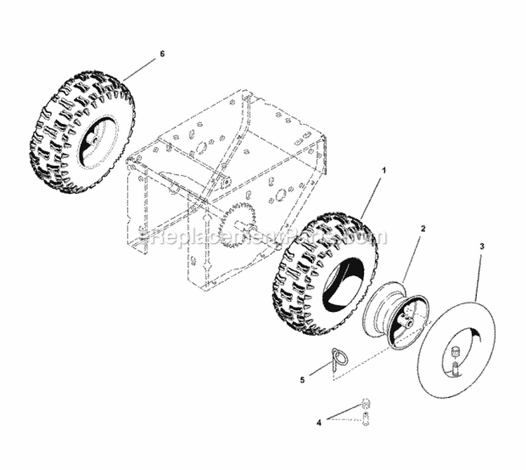 Wheels  Tires Diagram and Parts List for 1692680  Simplicity Snow Blower