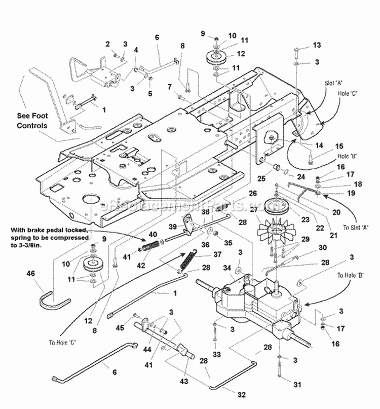 Transmission Drive  Carrier Group (985545) Diagram and Parts List for 1693583  Simplicity Lawn Tractor