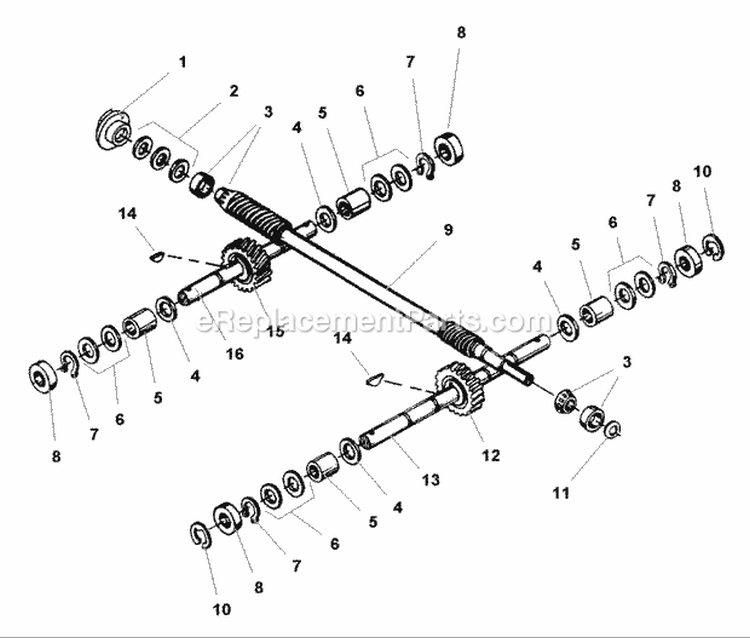 Wheel  Tiller Shaft Group (985155) Diagram and Parts List for 1693705  Simplicity Tiller