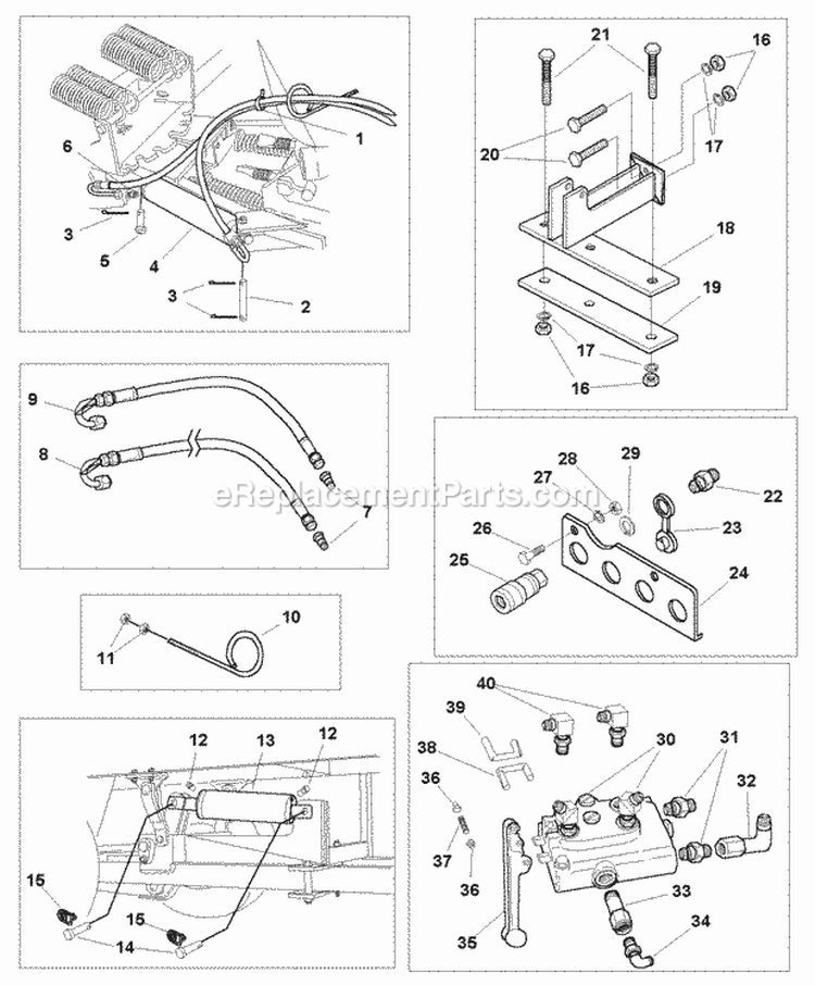 Hydraulics Group - Auxiliary Lift (985457) Diagram and Parts List for 1693568  Simplicity Lawn Tractor
