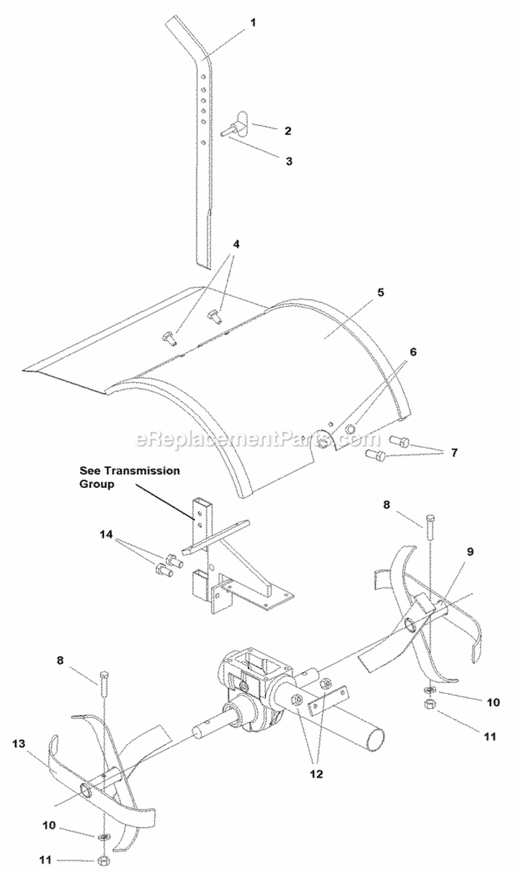 Hood Drag Stake  Tine Group (985819) Diagram and Parts List for 1693847  Simplicity Tiller