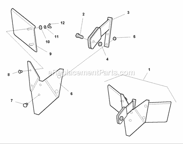HillerFurrower Attachment (1692878) Diagram and Parts List for 1693705  Simplicity Tiller