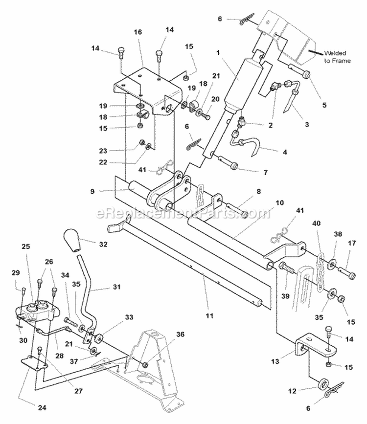 Lift Mechanism Group - Hydraulic (985537) Diagram and Parts List for 1693382  Simplicity Lawn Tractor