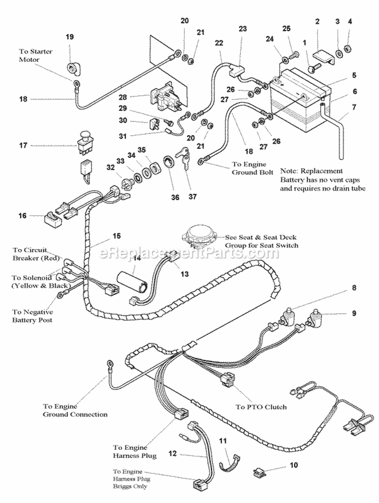 Electrical Group (985588) Diagram and Parts List for 1693551  Simplicity Lawn Tractor