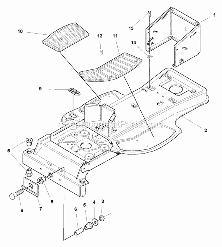 Frame Group (985589) Diagram and Parts List for 1693551  Simplicity Lawn Tractor