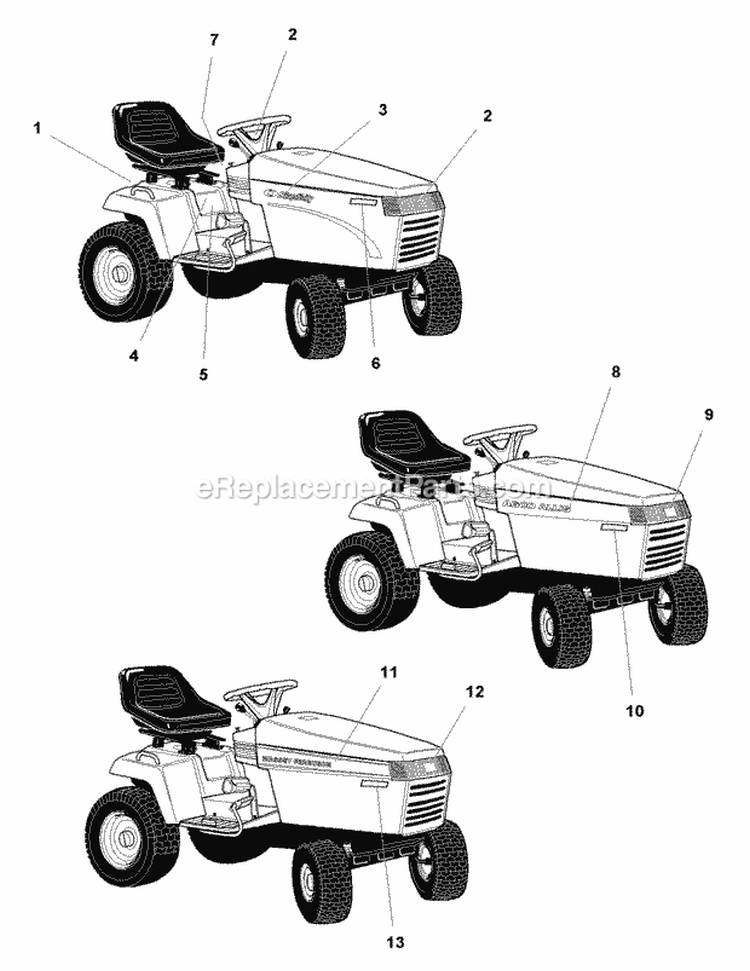 Decals Group - Brand  Model (B985788) Diagram and Parts List for 1693858  Simplicity Lawn Tractor