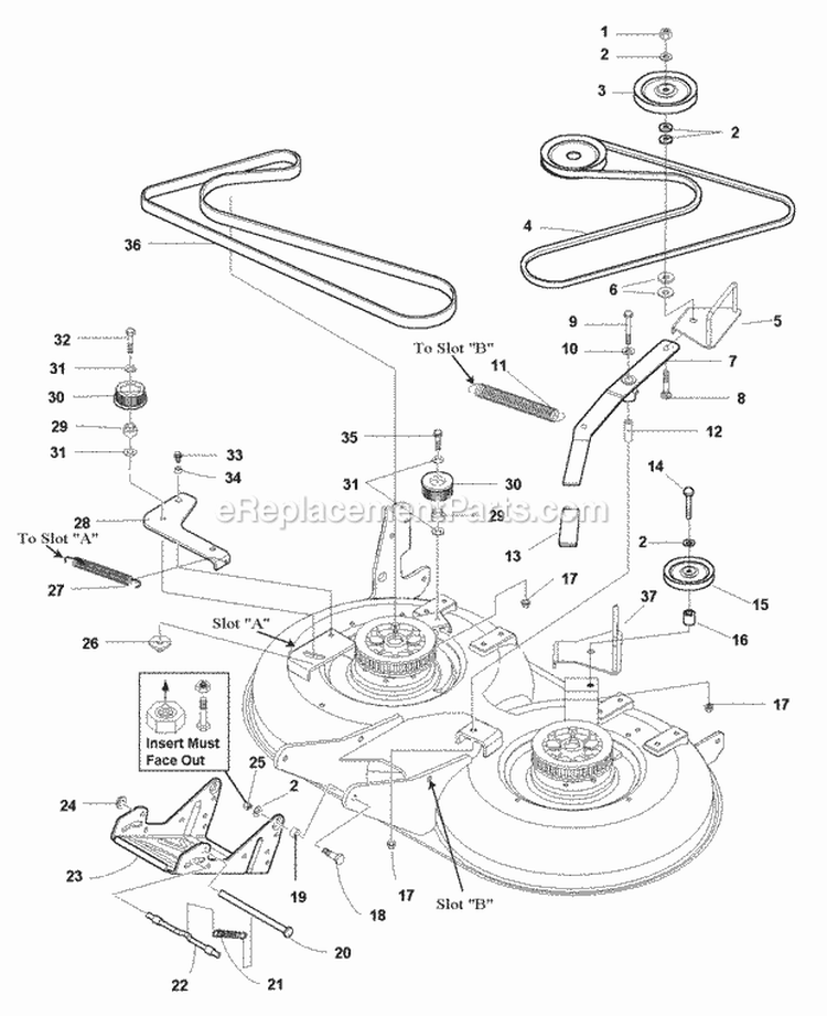 40 Mower Deck - Belt Idler Arm  Hitch Group (Serial No 0001 - 1999) (S0985688) Diagram and Parts List for 1693551  Simplicity Lawn Tractor