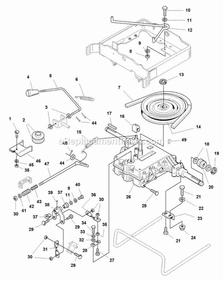 Transmission Group - Gear (985850) Diagram and Parts List for 1693911  Simplicity Lawn Tractor