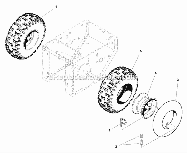 Wheels  Tires Group (984933) Diagram and Parts List for 1693980  Simplicity Snow Blower