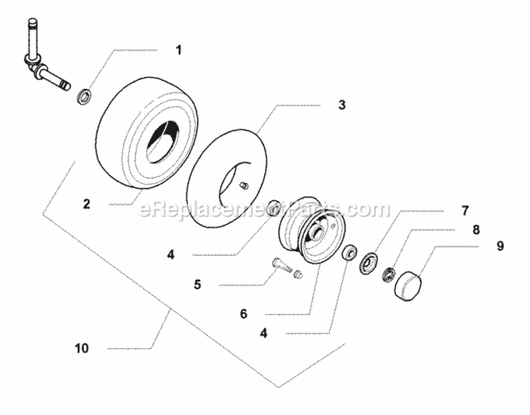 Front Wheels  Tires Group (F985703) Diagram and Parts List for 1693694  Simplicity Lawn Tractor