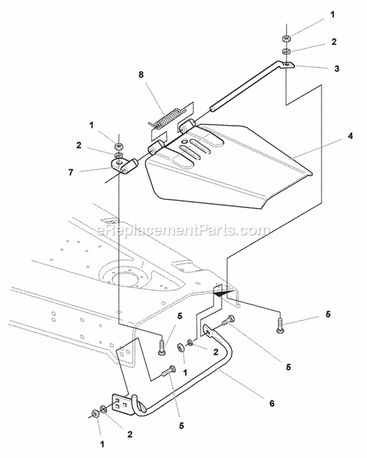 60 Mower Deck - Deflector  Stone Guard Group (985502) Diagram and Parts List for 1693119  Simplicity Lawn Tractor