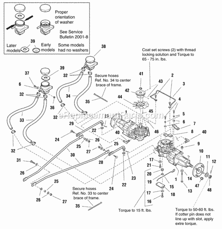 Transmission Group (985493) Diagram and Parts List for 1693233  Simplicity Lawn Tractor