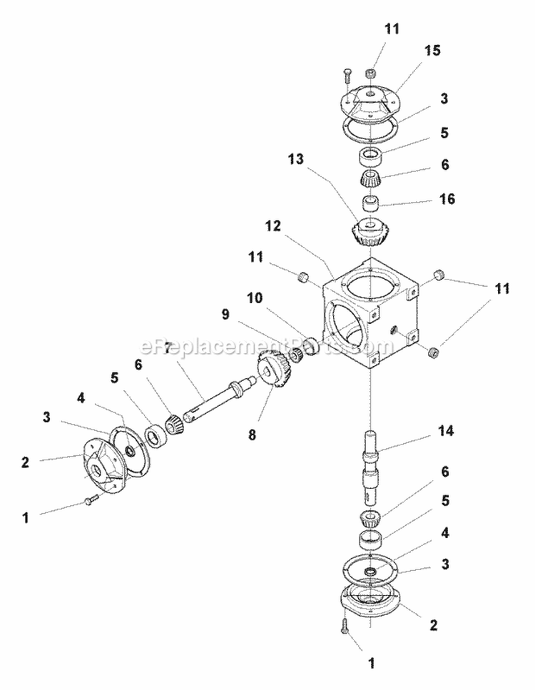 Gearbox - Service Parts 48  60 Decks (1717069) Diagram and Parts List for 1693119  Simplicity Lawn Tractor