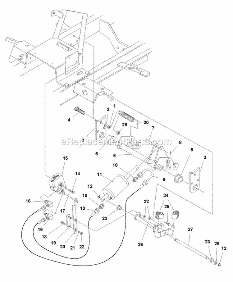 Implement Lift Group (985119) Diagram and Parts List for 1692871  Simplicity Lawn Tractor