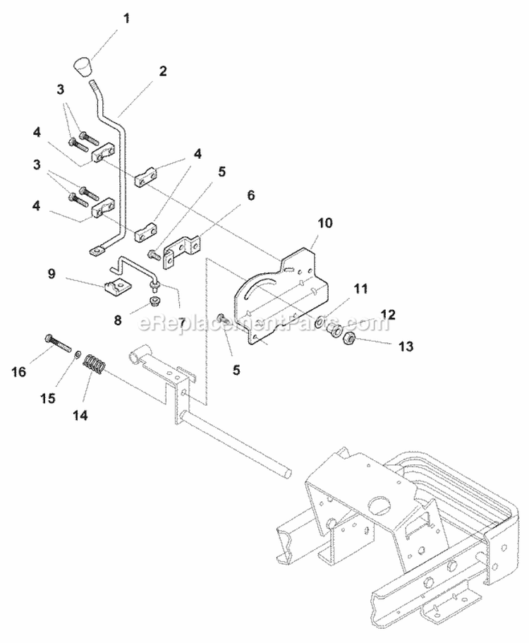 Two Speed Control Group (H985107) Diagram and Parts List for 1692871  Simplicity Lawn Tractor
