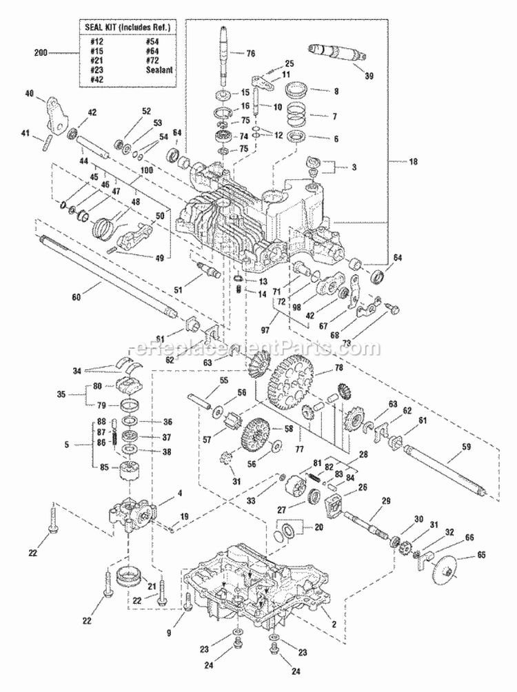Transmission Service Parts - Tuff Torq K56 (1720092 1686788) Diagram and Parts List for 1693551  Simplicity Lawn Tractor