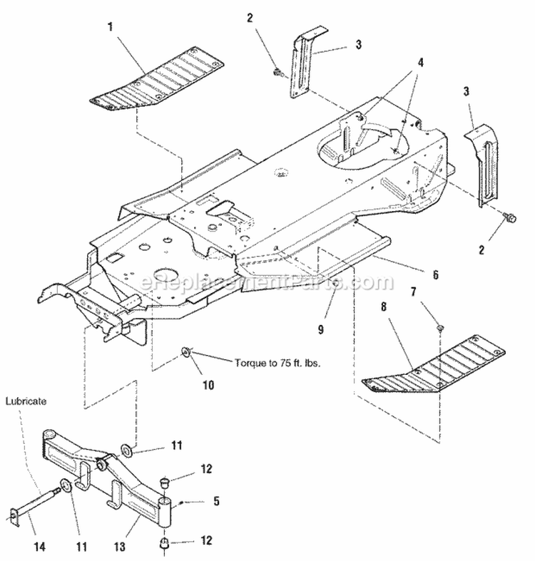 Frame  Front Axle Group (985443) Diagram and Parts List for 1693817  Simplicity Lawn Tractor