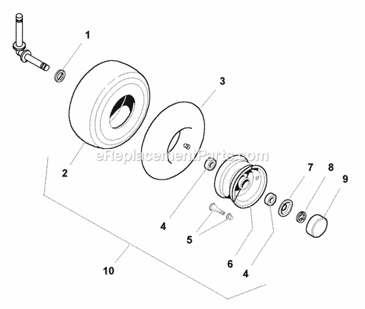 Front Wheels  Tires Group (F985607) Diagram and Parts List for 1693817  Simplicity Lawn Tractor