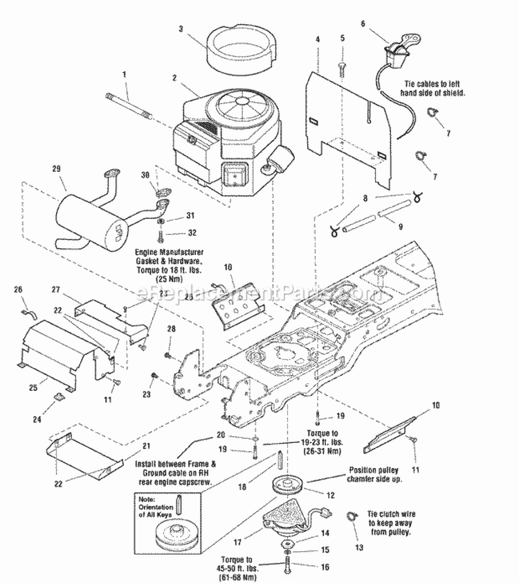 Engine Group - Electric Clutch - 16Hp Briggs  Stratton (985902) Diagram and Parts List for 1694246  Simplicity Lawn Tractor