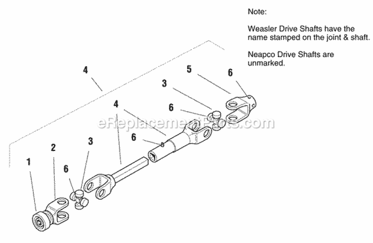 Drive Shaft - Service Parts (1716482) Diagram and Parts List for 1693119  Simplicity Lawn Tractor