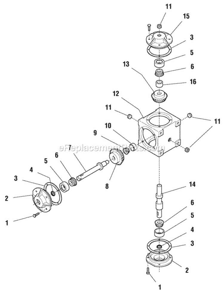 Gearbox - Service Parts 54 Decks (1719794) Diagram and Parts List for 1693663  Simplicity Lawn Tractor