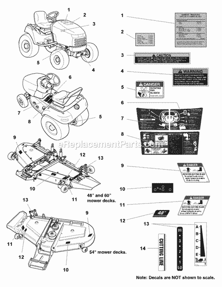 Decals Group - Safety  Common (C985756) Diagram and Parts List for 1692871  Simplicity Lawn Tractor